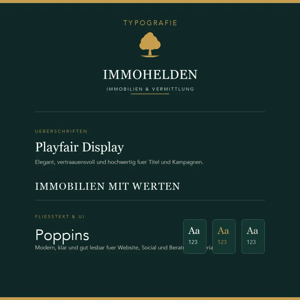 Typografie · Playfair Display & Poppins
